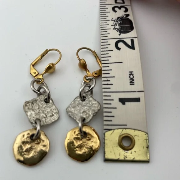 J. Jansen Designs Two-Tone Hammered Necklace + Earrings Set COA Signed Tag - Picture 8 of 13